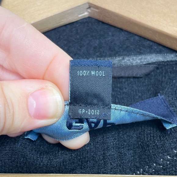 VTG Funky Wool Gap peacoat with metallic threading and embroidery patchwork Sz.L - Picture 4 of 9